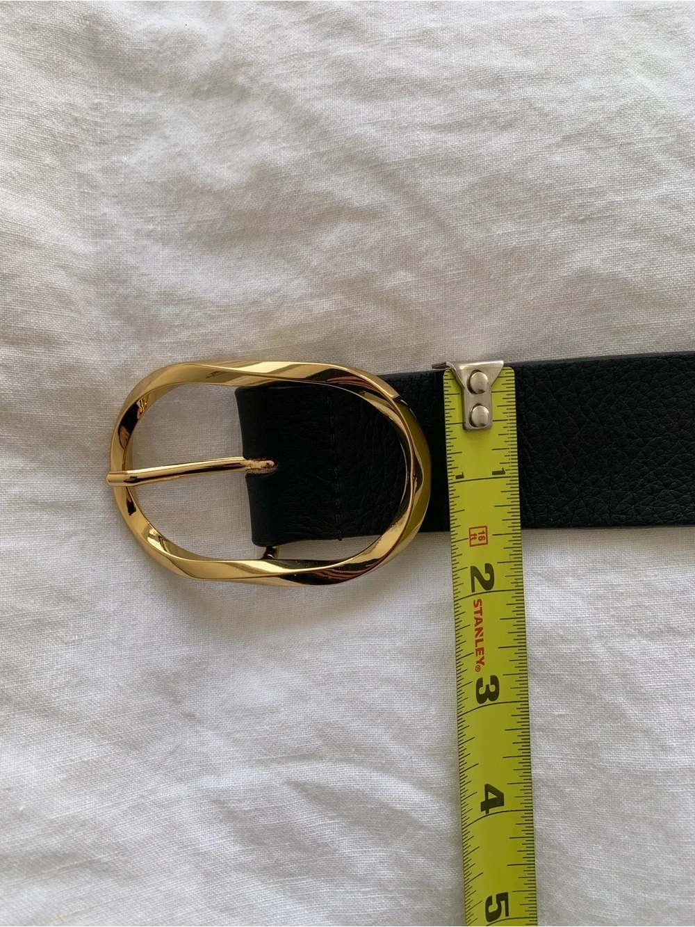 B-Low The Belt Kyra Leather Oval Buckle Belt Black Gold